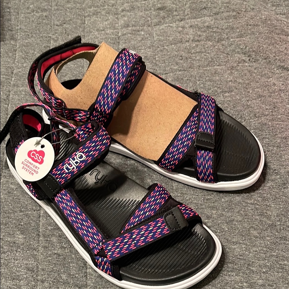 Ryka Black and Pink Women's Sandals